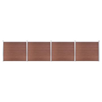 Gossi set panouri gard, 699x146 cm, maro, wpc