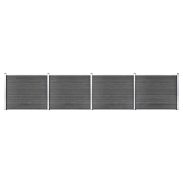 Gossi set panouri gard, 699x146 cm, negru, wpc