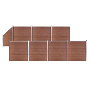 Gossi set panouri gard, 7 patrate + 1 oblic, maro, 1311x186 cm, wpc