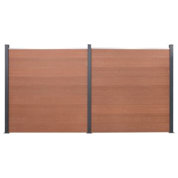 Gossi set panouri pentru gard, maro, 353x186 cm, wpc