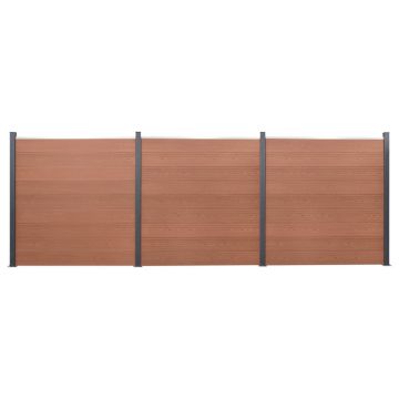 Gossi set panouri pentru gard, maro, 526x186 cm, wpc