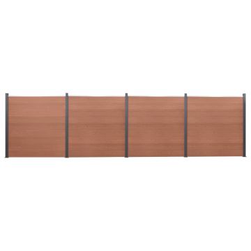 Gossi set panouri pentru gard, maro, 699x186 cm, wpc