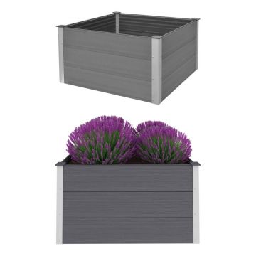 Gossi strat inaltat de gradina, gri, 100 x 100 x 54 cm, wpc