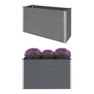Gossi strat inaltat de gradina, gri, 150 x 50 x 91 cm, wpc