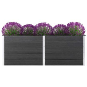 Gossi strat inaltat de gradina, gri, 250 x 100 x 91 cm, wpc