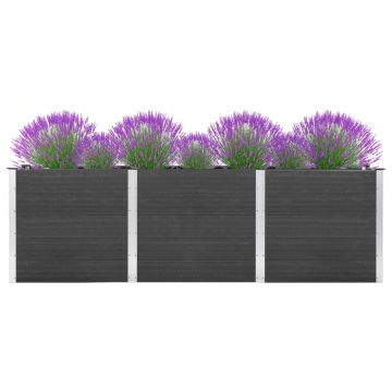 Gossi strat inaltat de gradina, gri, 300x100x91 cm, wpc
