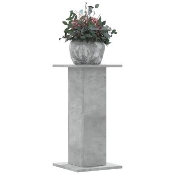 Gossi suport de plante, 2 buc., gri beton, 30x30x60 cm lemn prelucrat