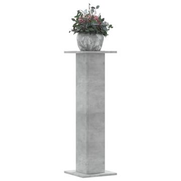 Gossi suport de plante, 2 buc., gri beton, 30x30x95 cm lemn prelucrat