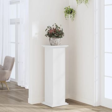Gossi suport de plante, alb, 33x33x100 cm, lemn prelucrat