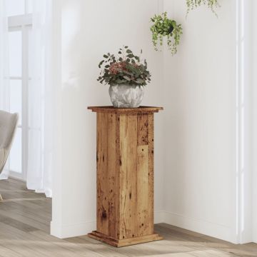 Gossi suport de plante, lemn vechi, 33x33x80 cm, lemn prelucrat