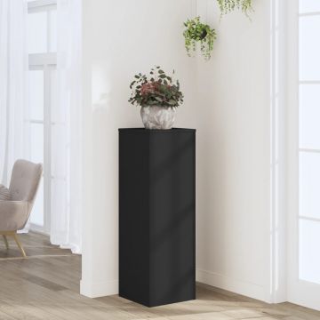 Gossi suport de plante, negru, 33x33x100 cm, lemn prelucrat
