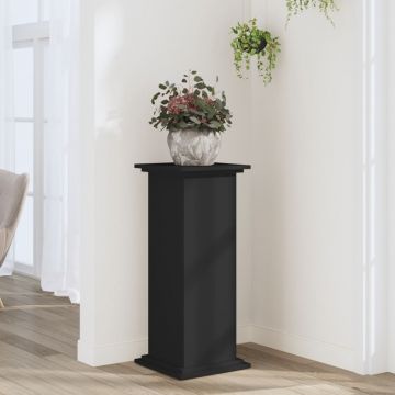 Gossi suport de plante, negru, 33x33x80 cm, lemn prelucrat