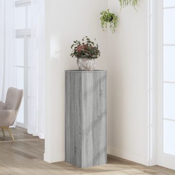 Gossi suport de plante, sonoma gri, 33x33x100 cm, lemn prelucrat