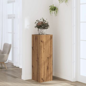 Gossi suport de plante stejar artizanal, 33x33x100 cm, lemn prelucrat