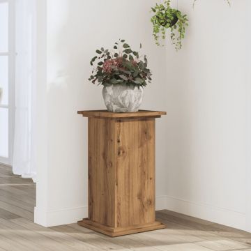 Gossi suport de plante stejar artizanal, 33x33x60 cm, lemn prelucrat