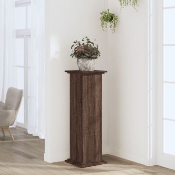 Gossi suport de plante, stejar maro, 33x33x100 cm, lemn prelucrat