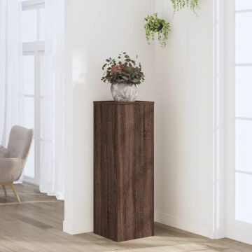 Gossi suport de plante, stejar maro, 33x33x100 cm, lemn prelucrat