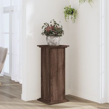 Gossi suport de plante, stejar maro, 33x33x80 cm, lemn prelucrat