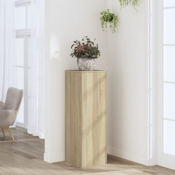 Gossi suport de plante, stejar sonoma, 33x33x100 cm, lemn prelucrat