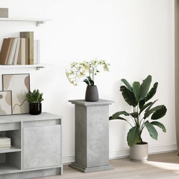 Gossi suport prezentare cu depozitare gri beton 31x30x60 cm lemn