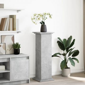 Gossi suport prezentare cu depozitare gri beton 31x30x90 cm lemn