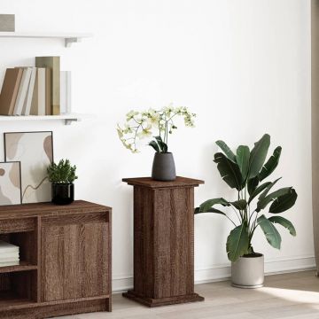Gossi suport prezentare cu depozitare stejar maro 31x30x60 cm lemn