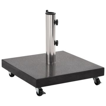 Gossi suport umbrela de soare, negru, 30 kg, granit, patrat