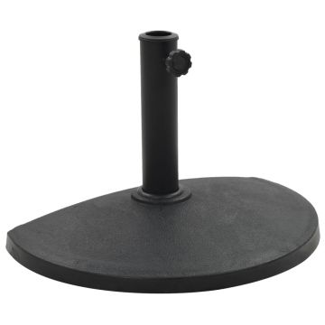 Gossi suport umbrela de soare, negru, 9 kg, polirasina, semi-rotund