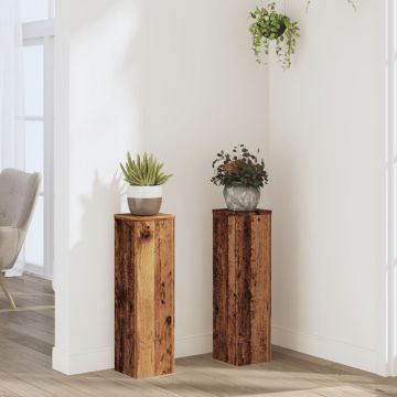 Gossi suporturi de plante 2 buc. lemn vechi 17x17x60cm lemn prelucrat
