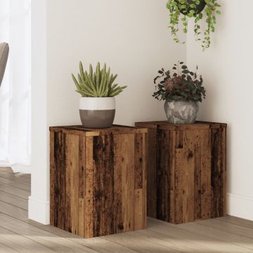 Gossi suporturi de plante 2 buc. lemn vechi 25x25x35cm lemn prelucrat