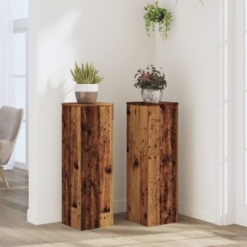 Gossi suporturi de plante 2 buc. lemn vechi 25x25x80cm lemn prelucrat