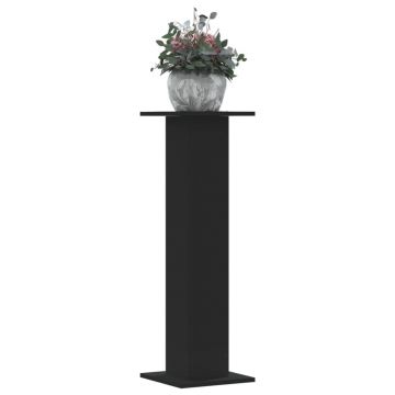 Gossi suporturi de plante, 2 buc., negru, 30x30x95 cm, lemn prelucrat