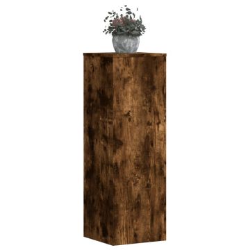 Gossi suporturi de plante 2 buc. stejar fumuriu 33x33x100 cm lemn