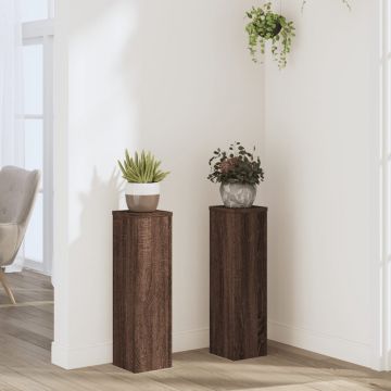Gossi suporturi de plante 2 buc. stejar maro 17x17x60cm lemn compozit