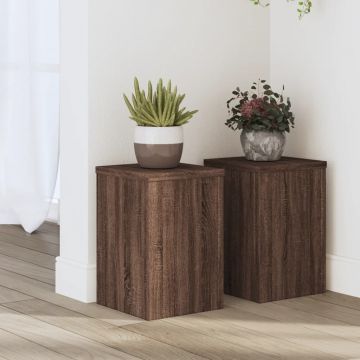 Gossi suporturi de plante 2 buc. stejar maro 20x20x30cm lemn compozit