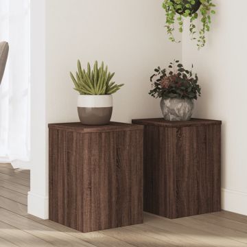 Gossi suporturi de plante 2 buc. stejar maro 25x25x35cm lemn compozit