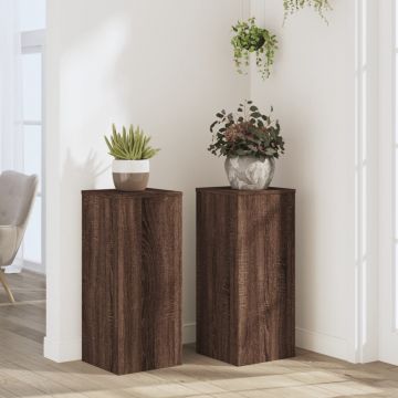 Gossi suporturi de plante 2 buc. stejar maro 30x30x70cm lemn compozit