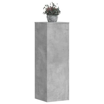 Gossi suporturi plante 2 buc. gri beton 33x33x100 cm lemn prelucrat