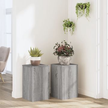 Gossi suporturi plante 2 buc gri sonoma 30x30x50 cm lemn prelucrat