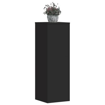 Gossi suporturi plante, 2 buc., negru, 33x33x100 cm, lemn prelucrat