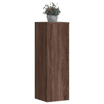 Gossi suporturi plante 2 buc. stejar maro 33x33x100 cm lemn prelucrat