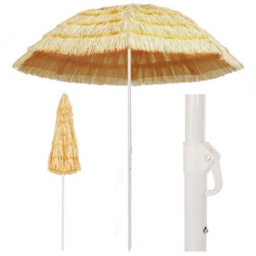 Gossi umbrela de plaja, natural, 240 cm, stil hawaiian