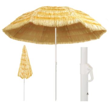 Gossi umbrela de plaja, natural, 300 cm, stil hawaiian
