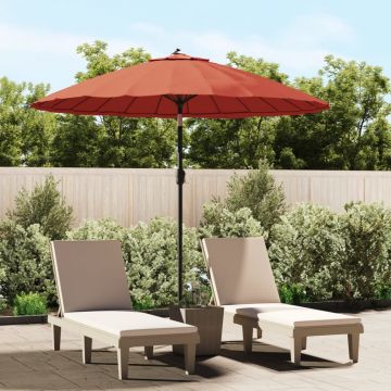 Gossi umbrela de soare de exterior, stalp aluminiu, caramiziu, 270 cm