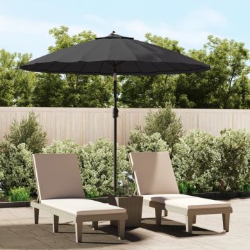 Gossi umbrela de soare de exterior, stalp aluminiu, negru, 270 cm