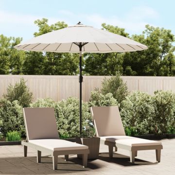 Gossi umbrela de soare de exterior, stalp aluminiu, nisipiu, 270 cm