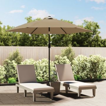 Gossi umbrela de soare de exterior, stalp metalic, 300 cm, gri taupe