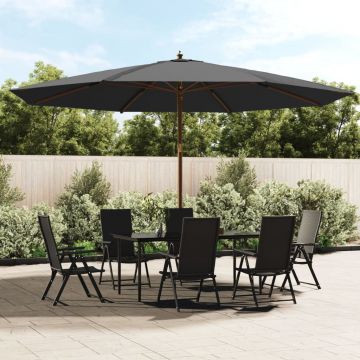 Gossi umbrela de soare de gradina stalp din lemn, antracit 400x273 cm