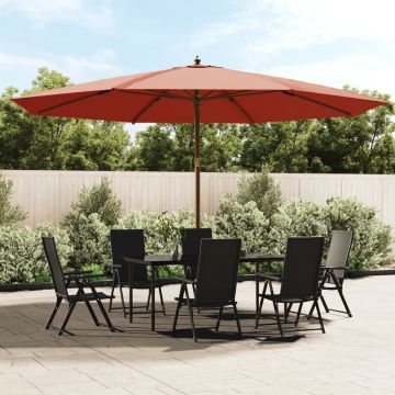 Gossi umbrela de soare de gradina stalp din lemn caramiziu 400x273 cm