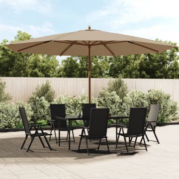 Gossi umbrela de soare de gradina stalp din lemn gri taupe 400x273 cm